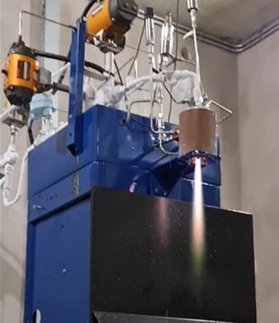 Figura 2 – Câmara de Elemento Único em funcionamento com LOx/Etanol